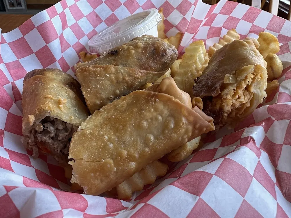 Cheese Steak and Buffalo Chicken Egg Rolls